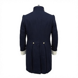 Abrigo Histórico Azul Oscuro y Blanco para Hombre, Doble Botonadura, Cuello Alto, Disfraz de Época, Uniforme, Frac - Product Image 4