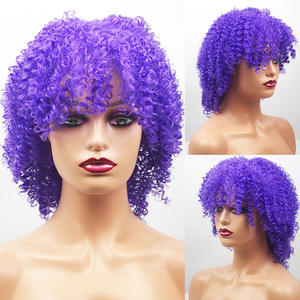 <span class=keywords><strong>Perruque</strong></span> d'<span class=keywords><strong>Halloween</strong></span> de petite vague afro pour enfants adultes bon marché avec conception d'éventail cheveux bouclés en fibre de haute température en matériau synthétique - Product Image 3