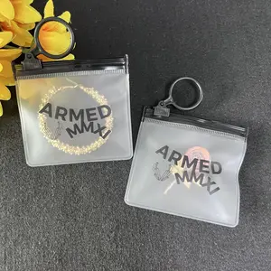 Luxury Custom With Clear Logo Frosted PVC Bag Jewelry Pocket Small Packaging Zipper Bag For Jewelry Pvc Jewelry Pouch