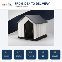 Maison pour chien et chat moderne de luxe, en plastique imperméable, à motif uni, pour l'extérieur, toutes saisons, meubles pour animaux de compagnie