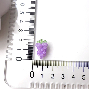 Beaded Grape Charms | Handmade Purple Faceted <b>Crystal</b> Bead Grape <b>Cluster</b> Pendants for DIY Jewelry, Bag Charms & Keychains - Product Image 6