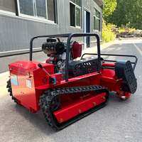 Ventas directas de fábrica Autopropulsado Tipo de cadena Cortacésped con control remoto Robot Tractor Control inalámbrico Carrete de césped