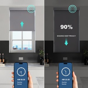 Stores enrouleurs solaires motorisés intelligents <span class=keywords><strong>sans</strong></span> <span class=keywords><strong>fil</strong></span> personnalisés Tuya Matter Zigbee pour fenêtres - Product Image 3