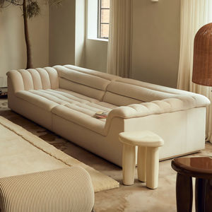 Canapés modulables modernes italiens, ensemble de canapés modulaires incurvés de luxe en velours rouge, ensemble de canapés 7 places en <span class=keywords><strong>L</strong></span> - Product Image 3