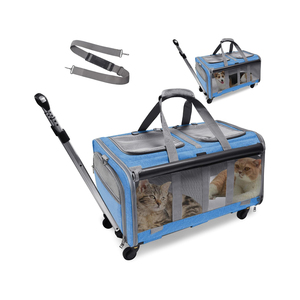 Breathable Luxury Airline Approved Soft-Sided Dog Travel Trolley <b>Carrier</b> with Zipper Closure Portable Folding <b>Pet</b> <b>Carrier</b> - Product Image 1