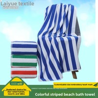 Serviette de bain extra large en coton égyptien, motif jacquard tropical rayé, séchage rapide, douce et épaisse, idéale pour l'hôtel et la plage, vente en gros