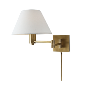 Lámpara de Pared Creativa E14 de Cobre con Brazo Oscilante Ajustable, Luz LED de Tela para Lectura, Ideal para Dormitorios, Hoteles y Estudios - Importación - Product Image 1