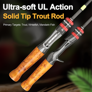 <span class=keywords><strong>Caña</strong></span> de pescar duradera con señuelo de carbono de 3 secciones, <span class=keywords><strong>caña</strong></span> de pescar giratoria de Punta sólida Ul para <span class=keywords><strong>pesca</strong></span> de trucha - Product Image 2