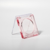 Boîte à fard à paupières 3g vide carrée et claire Boîte à poudre compacte personnalisée Mini contenant cosmétique à poudre solide rose