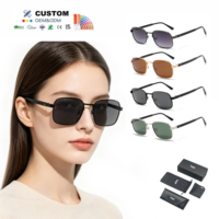 Nouvelles Lunettes de Soleil Tendance en Métal, Vente Chaude en Gros, Lunettes de Soleil de Luxe pour Femmes, Lunettes de Soleil Polarisées en Métal de Luxe pour Hommes pour la Conduite