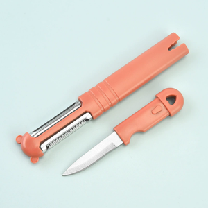 Couteau à éplucher 2 en 1 pour pommes de terre oignons légumes ail légumes fruits et légumes lame en acier inoxydable portable - Product Image 4