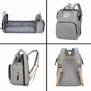 Mochila para pañales de bebé con cambiador, bolsa impermeable multifuncional para bebé con cuna plegable para mamá y papá - Product Image 3