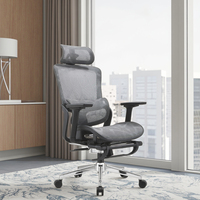 2025 nouveaux produits ergonomique en maille noire à dossier haut exécutif pivotant ordinateur patron chaise de bureau exécutif avec repose-pieds