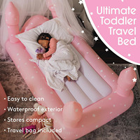 Lit gonflable de voyage de nuit de château rose pliant et lits de matelas d'air pour des enfants