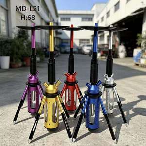 Chicha arabe 68 cm avec trépied, base métallique moderne, pour salon de fumeurs et bar - Product Image 5