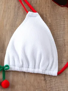 Dâu Tây Thiết kế bikini phụ nữ trắng tương phản Bikin Micro áo tắm hai mảnh Bikini Set Brazil tắm phù hợp với thong đồ bơi - Product Image 4