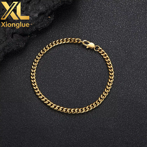 Bracelet en acier inoxydable Hop Jewelry, plaqué or 18 carats PVD, chaîne cubaine Miami, cadeau pour homme, vente en gros - Product Image 4