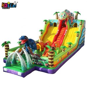 Château gonflable avec toboggan pour enfants, thème dinosaures jurassiques, prix d'usine KAILE, garantie 3 ans, en vente - Product Image 5