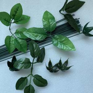 EL-05 40 cm Plastic <strong>Floral</strong> Rod with Green <strong>Wire</strong> Imitation Artificial Graduation Paper Artisan Art for Mother's Day - Product Image 6