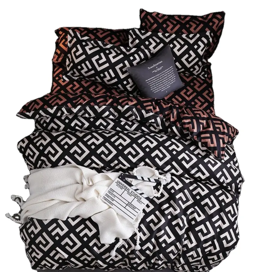 Lençol geométrico padrão mármore, roupa de cama de três peças, capa de duvet, padrão geométrico, novo, 2021