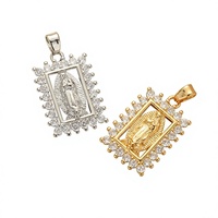 Pendentif de collier DIY haut de gamme au design personnalisé, mignon, transfrontalier, en cuivre écologique plaqué or/argent, micro-pavé