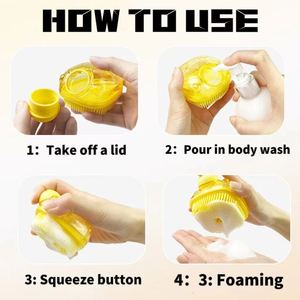 Cepillo de Baño y Masaje para Mascotas 2025 al por Mayor, Dispensador de Champú, Cepillo de Silicona Suave para Perros, Cepillo de Ducha para Aseo - Product Image 2