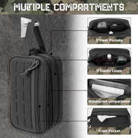 Trousse de Toilette Tactique en Polyester Durable pour Hommes, Petite Trousse de Rasage, Étui de Douche de Voyage, Pochettes Molle pour Outils EDC
