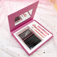 DIY Cluster Cils Kit avec Miroir Private Label Lash Cluster Fan Cils Kit