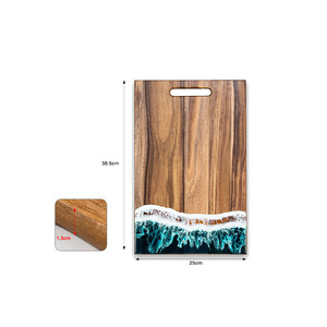 Bán buôn Walnut handmade Keo Gỗ Epoxy nhựa thớt độc đáo xử lý hình dạng nhựa charcuterie Hội Đồng Quản Trị - Product Image 5