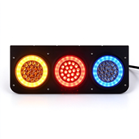 Panneau de feux arrière de remorque à trois feux ronds, LED ambre rouge blanc, pour faisceau de câblage de semi-remorque