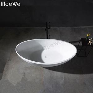 Matt independiente mineral de bañera de fundición de piedra mármol resina bañeras moderno cuarto de baño de piedra artificial tina de superficie - Product Image 3