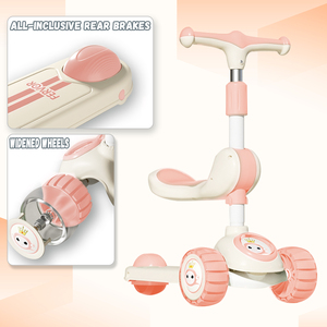 Patinete Plegable Tres en Uno para Niños de 1 a 8 Años, <span class=keywords><strong>Triciclo</strong></span> y Patineta con Patinete de 3 Ruedas para Niños - Product Image 4