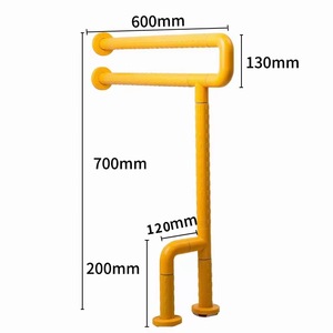 Barre d'appui pour toilettes en forme de U, longueur 600 mm, en plastique et acier inoxydable, antidérapante, support de sécurité pour salle de bain pour personnes âgées et handicapées - Product Image 3