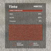 Tissu textile de luxe pour ameublement de canapé, en laine naturelle et acrylique, tissé, teint en fil, extensible