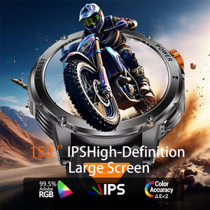 Montre connectée pour homme AK93, grand écran HD de 1,53 pouces, 1000 mAh, IP67, fréquence cardiaque, voix AI, appel BT, sports, extérieur, lampe de poche, SOS, montre connectée - Product Image 6