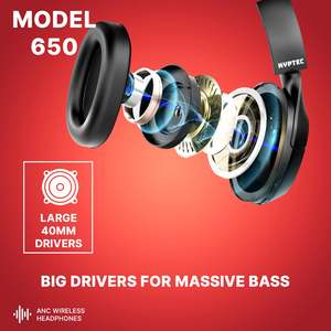 Audífonos Inalámbricos KYPTEC 650 ANC con Bluetooth, Auriculares Over-Ear con Sonido Premium, Graves Profundos y Cancelación de Ruido - Product Image 6