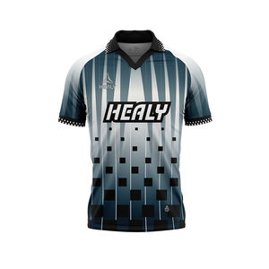 Gradient Striped Polo V Neck Soccer Jersey Unique <b>Geometric</b> Aesthetic Design Custom Retro Football <b>Shirt</b> for Team Training - Product Image 1