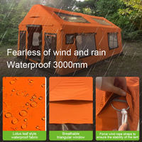 Tente familiale de camping extérieure grande taille en coton imperméable avec fonction glamping en coton aérien, tente de camping gonflable en gros