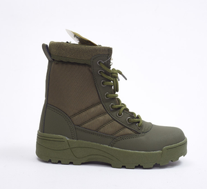 Bottes de combat personnalisées TSB09 en cuir de vachette microfibre vert, style désert, sans fermeture éclair, couleur tan et noir - Product Image 5