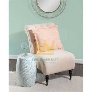 Mesa auxiliar de nácar redonda hecha a mano con incrustaciones de concha de Capiz, mesa decorativa de mosaico blanco azul claro - Product Image 5