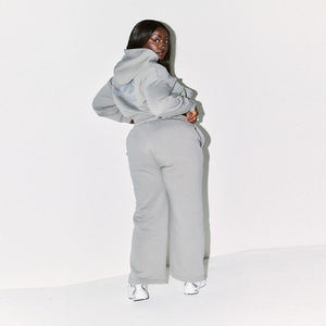 Jogging personnalisés avec logo, taille haute, jambes larges, pantalon décontracté pour femmes, pantalon de sport - Product Image 5