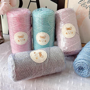 Brillant 1.5mm 100g/200m 38 couleurs 36% fil d'argent 35% coton 29% polyester fil mélangé bricolage creux coton corde fantaisie fil - Product Image 3