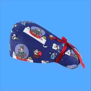 Chapeau chirurgical en tissu extra doux avec fermeture élastique, design queue de cheval, bonnet d'opération imprimé, casquettes de bloc opératoire - Product Image 2