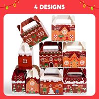 SIHENHY Recycelbares Kraft papier Lebkuchen Weihnachts haus Druck Goodies Candy Cookie Schokoladen boxen Quadratische Weihnachts feier boxen