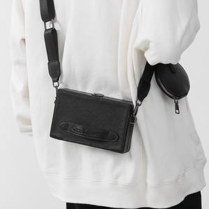 Sac à Bandoulière Sling Mixte <span class=keywords><strong>Rigide</strong></span> en Cuir Noir Mini Format avec Multi-Pochettes, Vente en Gros, 2024 - Product Image 6