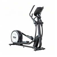 Elliptique pliable à entraînement arrière avec volant d'inertie magnétique de 10 kg, 25 niveaux de résistance réglables, double alimentation, équipement de fitness