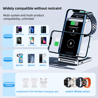 Chargeur sans fil multifonctionnel à double bobine, support de charge sans fil pour téléphone, montre et écouteurs