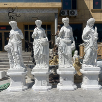 BLVE grande sculpture à la main extérieure jardin antique grec dame Statue marbre naturel quatre saisons déesse Sculpture