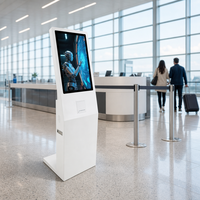 Kiosque sans taxes de 21,5, 24, 27, 32, 43, 55, 49, 65 pouces pour aéroport, banque, hôtel, avec écran tactile, paiement, PC tout-en-un avec imprimante