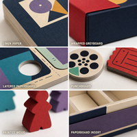 Jeu de société personnalisé avec tuiles hexagonales en carton, boîte bleu marine pour festivals de cinéma, stratégies, musées, festivals, éditeurs